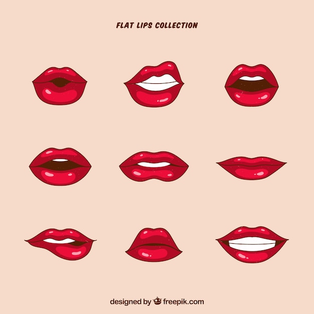 Download Beautiful lips set | Free Vector