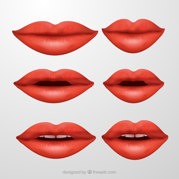 Beautiful Lips Set Free Vector