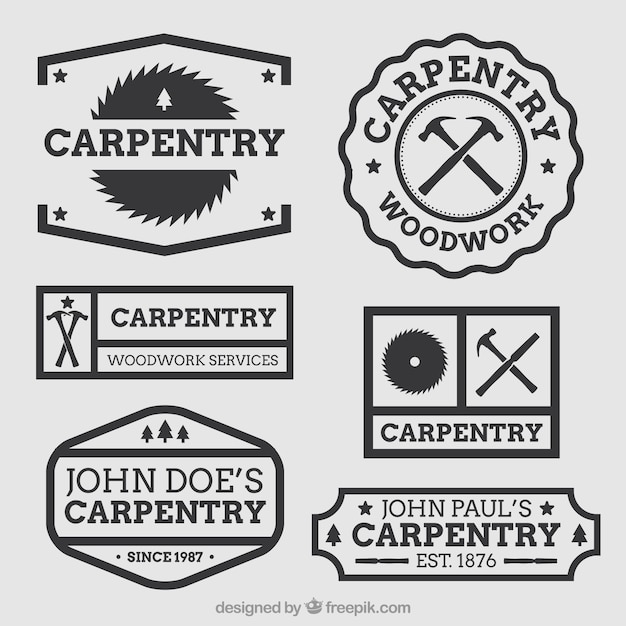 Beautiful logos for carpentry Vector | Free Download