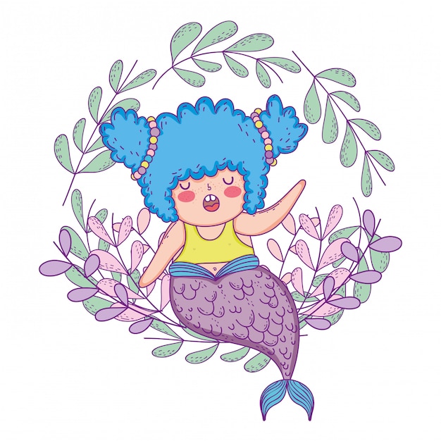 Download Premium Vector | Beautiful mermaid with leafs crown