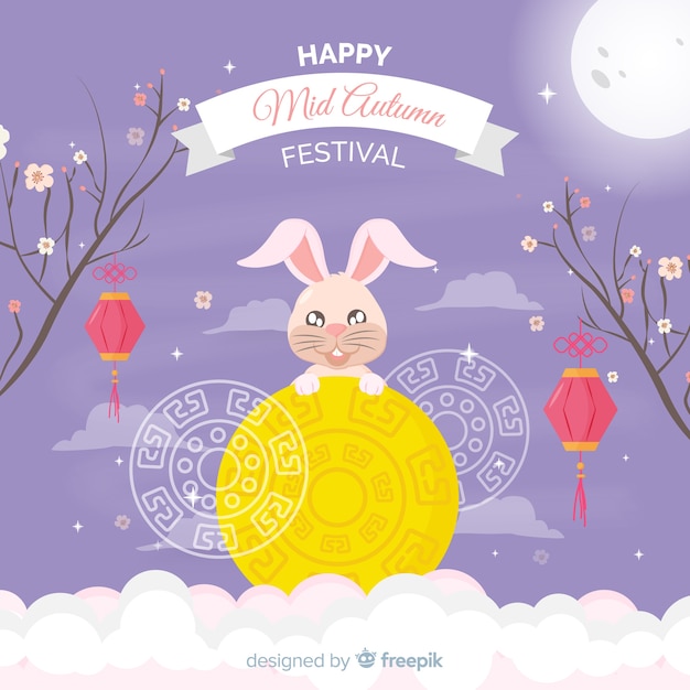 Premium Vector | Beautiful mid autumn festival background design