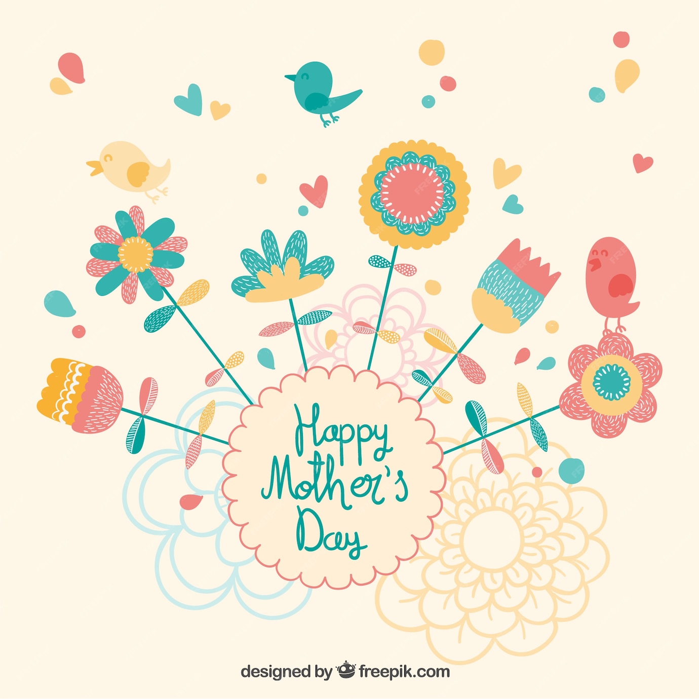 Free Vector Beautiful Mothers Day Card