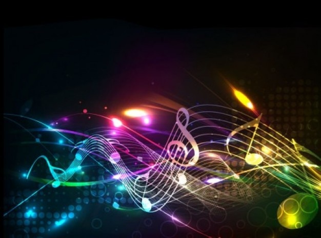 Free Vector Beautiful  music  notes lines background  