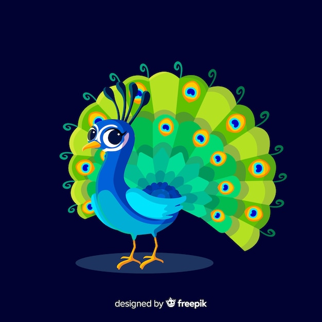 Free Vector | Beautiful peacock design