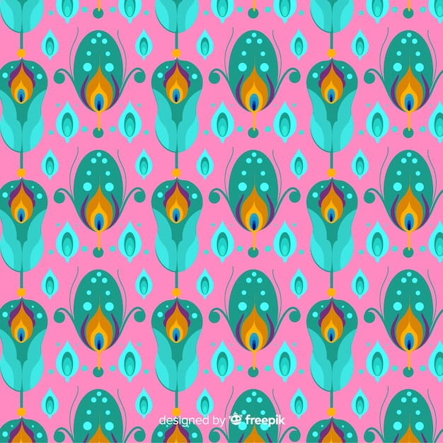 Download Beautiful peacock feather pattern | Free Vector