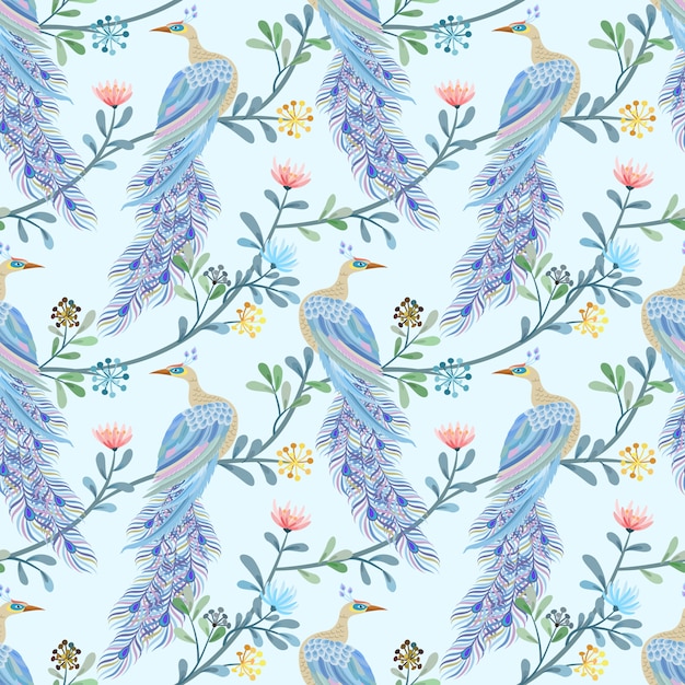 Premium Vector Beautiful Peacock Seamless Pattern 3947