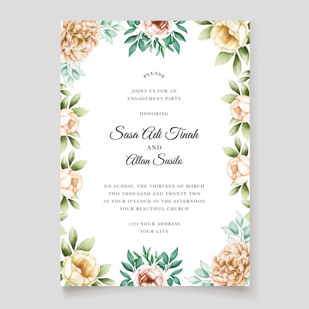 Premium Vector | Beautiful peony blooming flower watercolor wedding ...