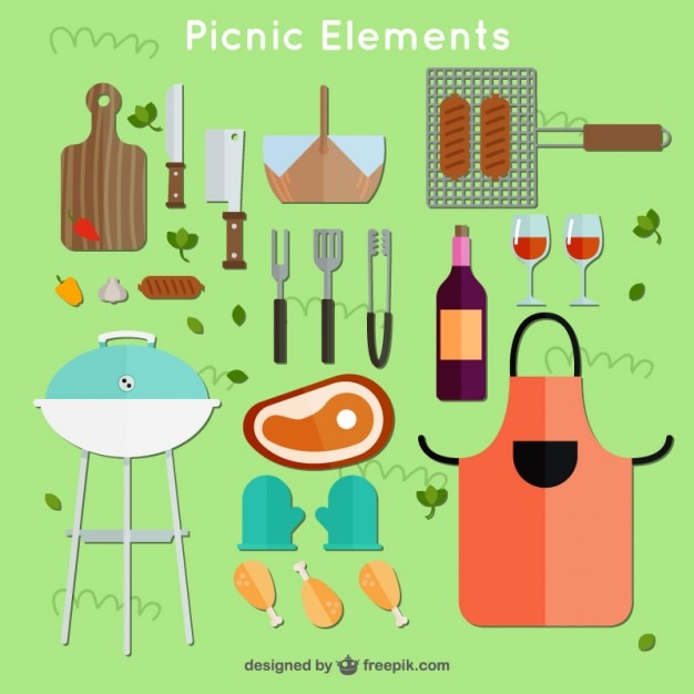 Beautiful picnic elements