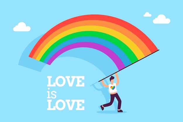 Free Vector | Beautiful pride day flag concept