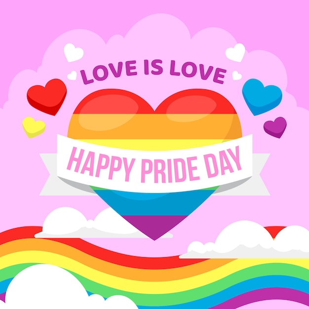 Free Vector | Beautiful pride day flag concept