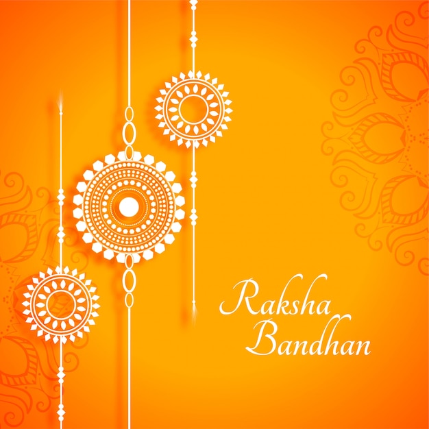 Free Vector Beautiful Raksha Bandhan Yellow Festival Indian Style Background