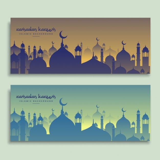 Beautiful ramadan banners set