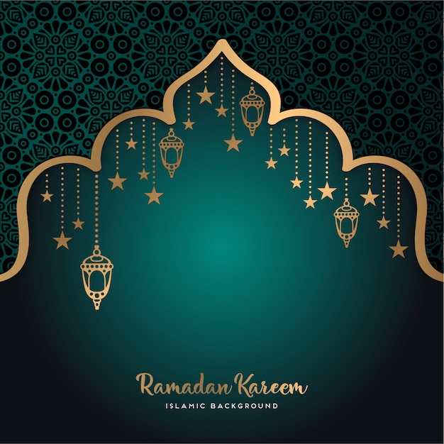 Beautiful Ramadan Kareem Design With Mandala Free Vector