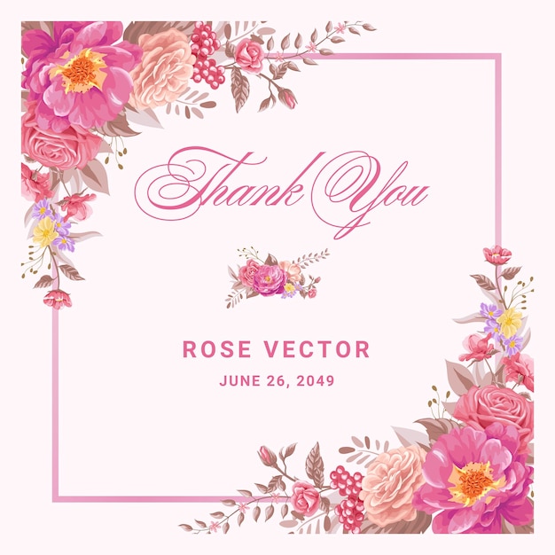 Premium Vector | Beautiful rose flower and botanical leaf digital ...