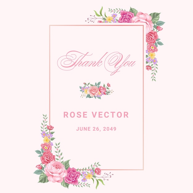 Premium Vector | Beautiful rose flower and botanical leaf digital ...