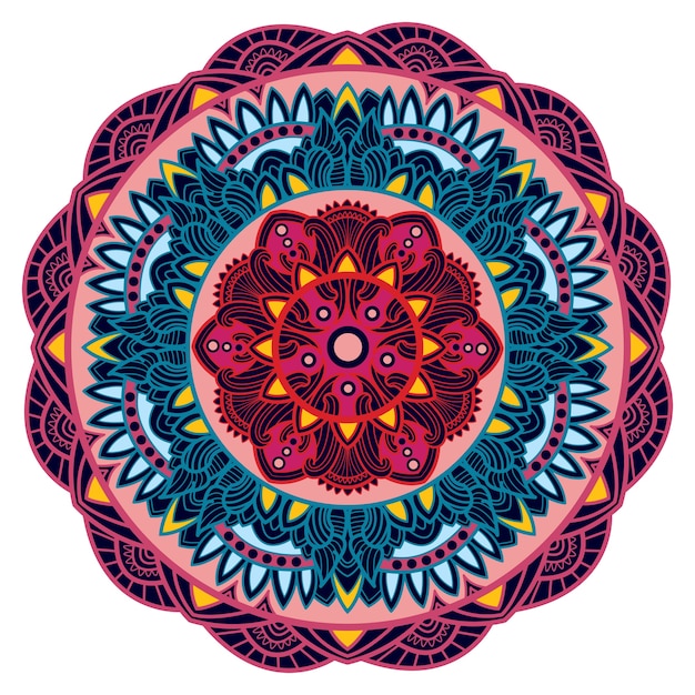 Beautiful rounded mandala art Vector | Premium Download