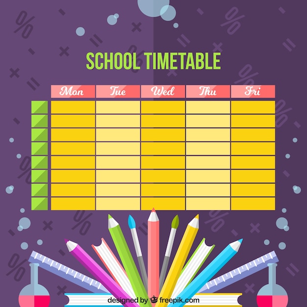 Free Vector | Beautiful school timetable