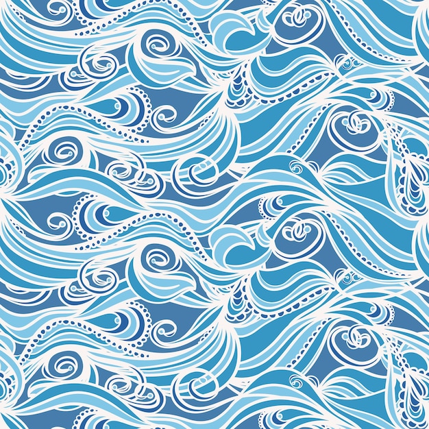 Premium Vector Beautiful seamless abstract blue and white pattern