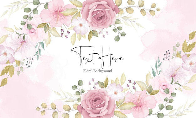 Free Vector | Beautiful soft floral background with dusty pink flowers
