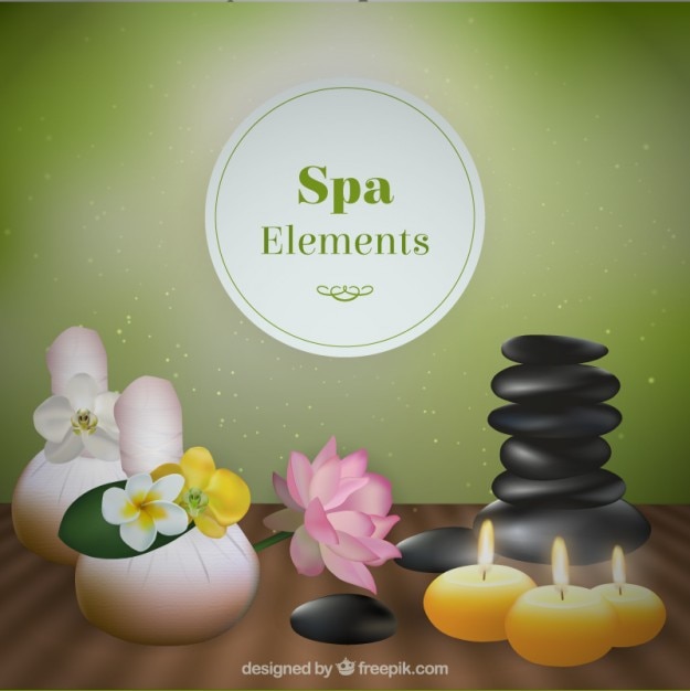 Beautiful spa elements with candles