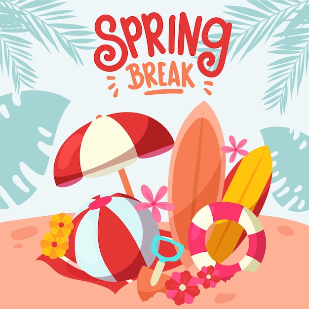 Free Vector | Beautiful spring break concept