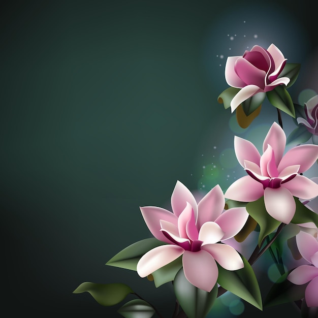 Premium Vector | Beautiful spring flower background with copy space