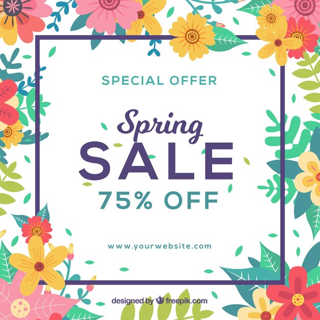 Free Vector | Beautiful spring sale background