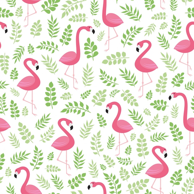 Premium Vector | Beautiful stork with seamless floral pattern design