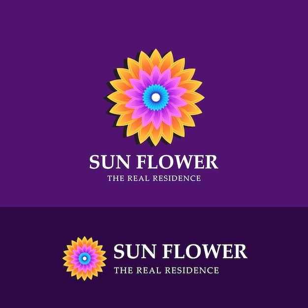Download Beautiful sunflower logo design template | Premium Vector