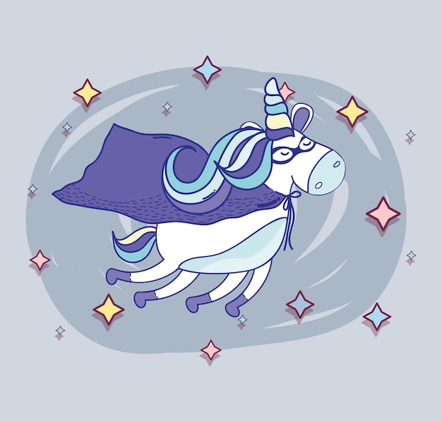 Premium Vector | Beautiful super hero unicorn flying
