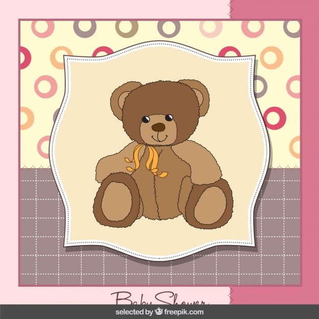Download Free Vector | Beautiful teddy bear baby shower card