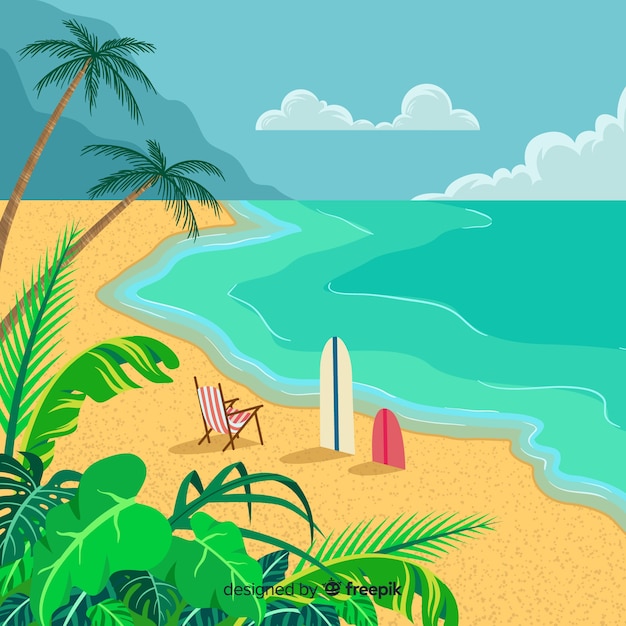 Free Vector | Beautiful tropical beach background