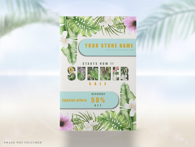 Premium Vector Beautiful Tropical Floral Summer Banner