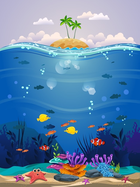 Ocean Floor Cartoon Coral Reef / Abonner for å laste ned ocean floor coral ...