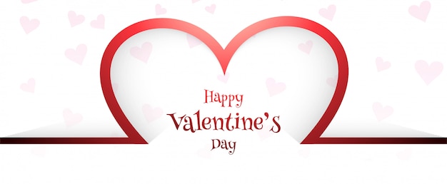 Beautiful valentine's day card header background Premium Vector