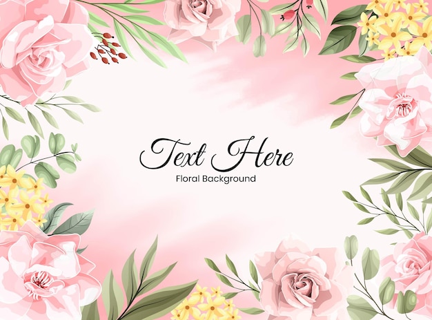 Premium Vector | Beautiful watercolor border frame with pink flower