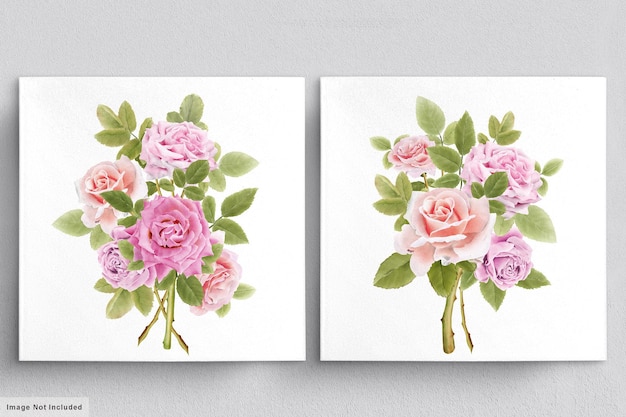 Download Free Vector | Beautiful watercolor bouquet of roses