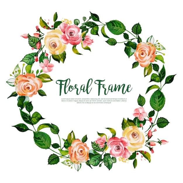 Premium Vector Beautiful Watercolor Floral Frame