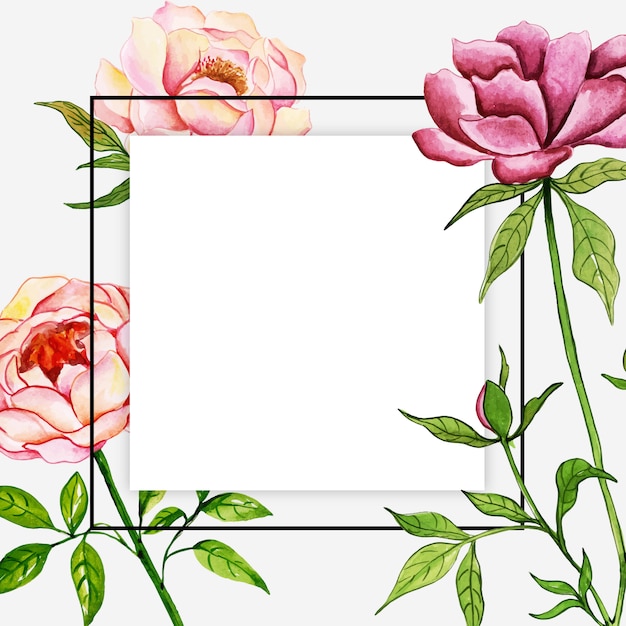Download Premium Vector | Beautiful watercolor floral frame