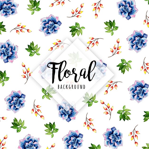 Premium Vector Beautiful Watercolor Floral And Leaves Pattern Background