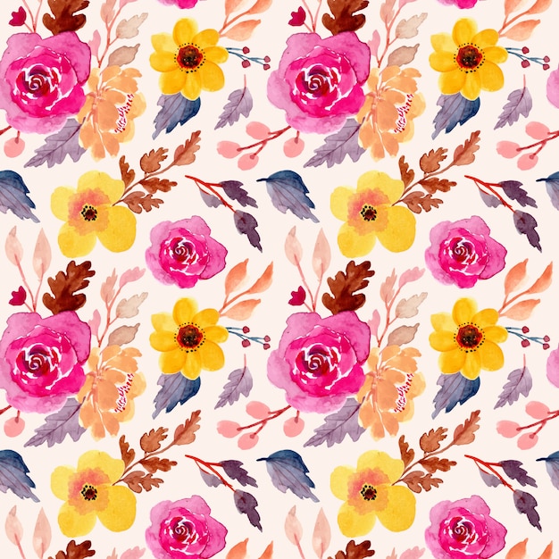 Premium Vector | Beautiful watercolor floral pattern