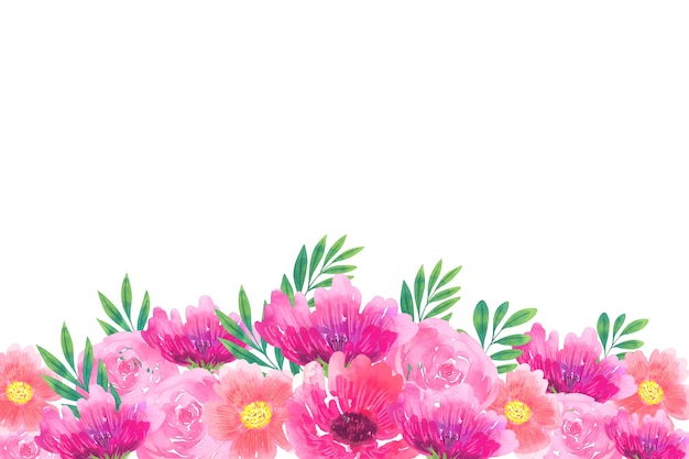 美しい水彩画の花の壁紙 無料のベクター