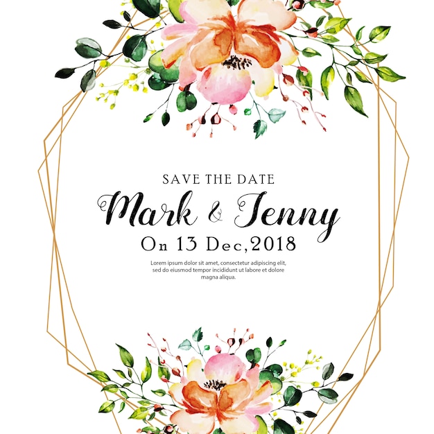 Download Beautiful watercolor floral wedding invitation card ...