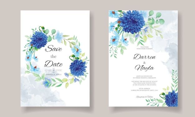 Premium Vector Beautiful Watercolor Floral Wedding Invitation Card 6796