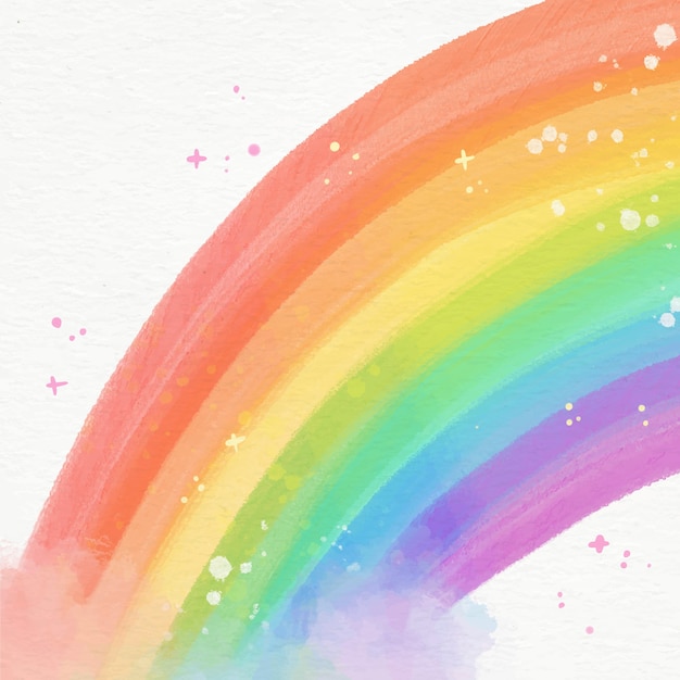 Download Beautiful watercolor rainbow illustrated | Free Vector