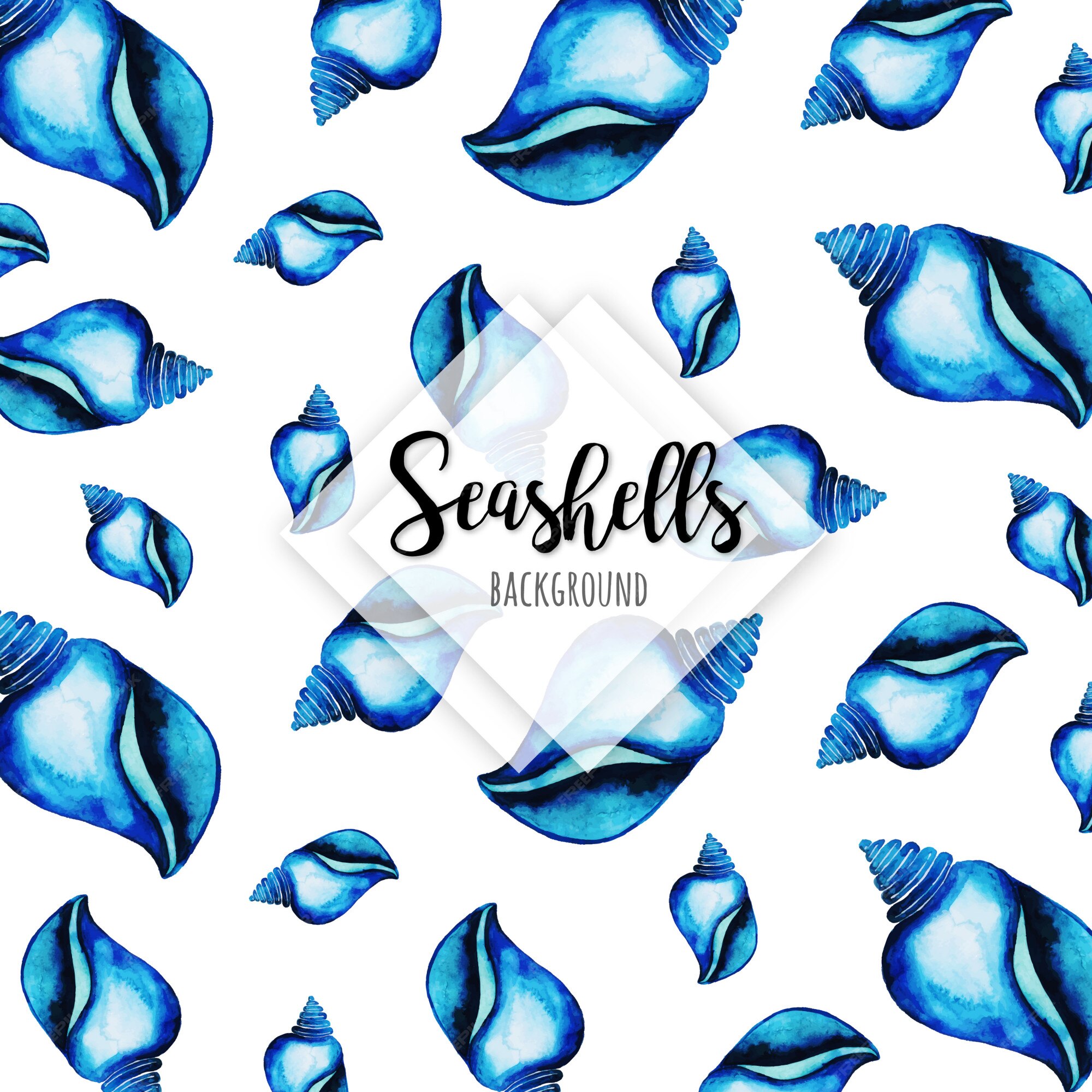 Premium Vector | Beautiful watercolor seashells background