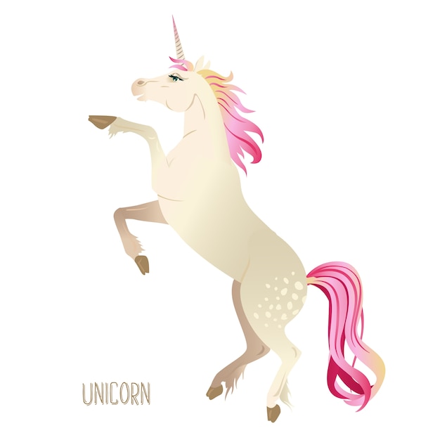 Download Beautiful watercolor unicorns set in pink and purple colors. | Premium Vector