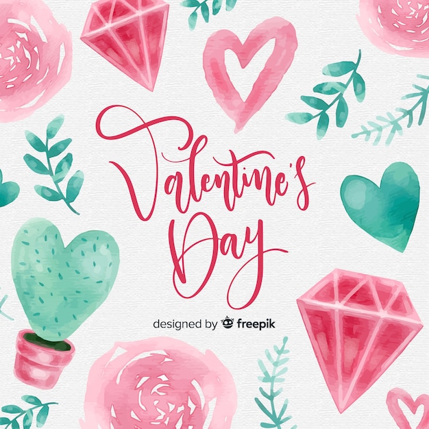 Free Vector | Beautiful watercolor valentines day background