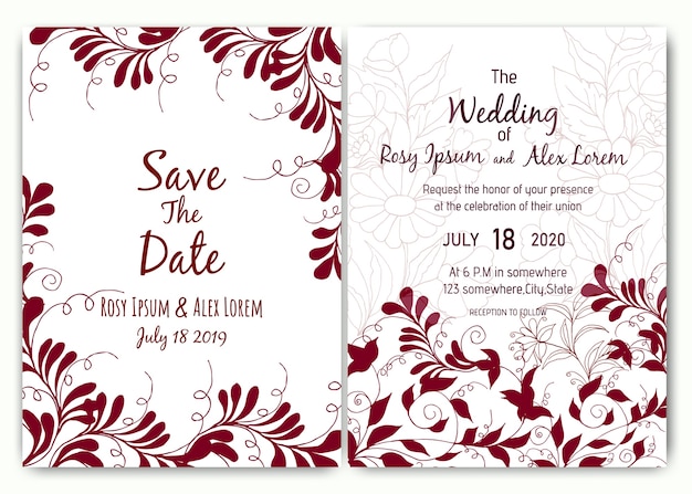 wedding card design illustrator free download
