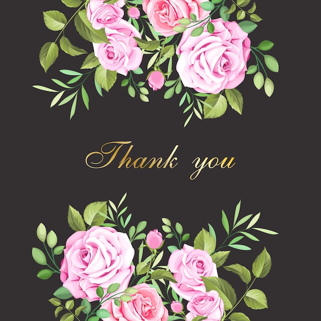 Premium Vector | Beautiful wedding card with flowers and leaves